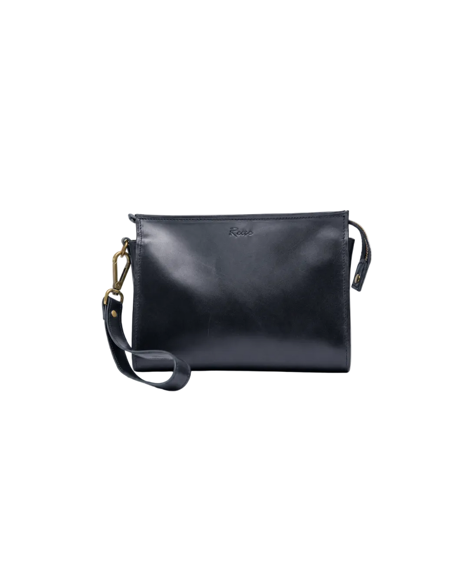 Classic Leather Clutch — Black