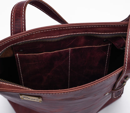 Reese Classic Tote – Handcrafted Vintage Leather Elegance